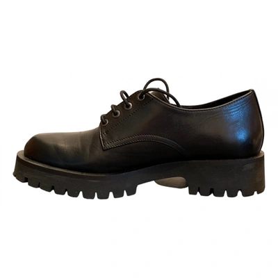 Pre-owned Bruno Premi Leather Lace Ups In Black