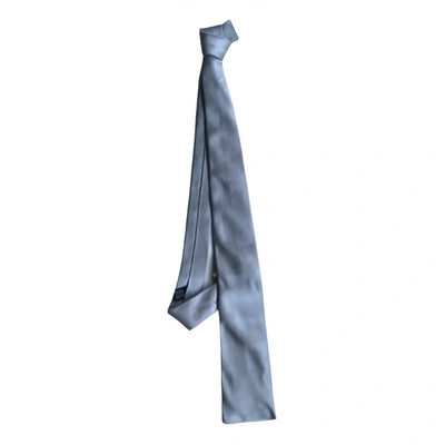 Pre-owned Costume National Silk Tie In Silver