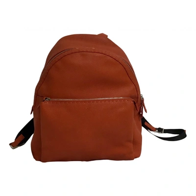 Pre-owned Fendi Leather Bag In Orange