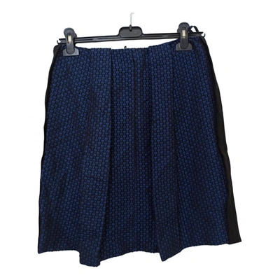 Pre-owned Emporio Armani Wool Mini Skirt In Blue