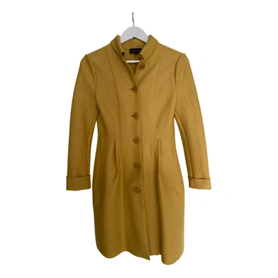 Pre-owned Emporio Armani Wool Coat In Yellow