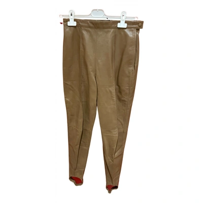 Pre-owned Isabel Marant Leather Trousers In Brown