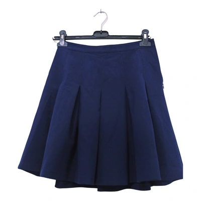 Pre-owned Diane Von Furstenberg Mini Skirt In Blue