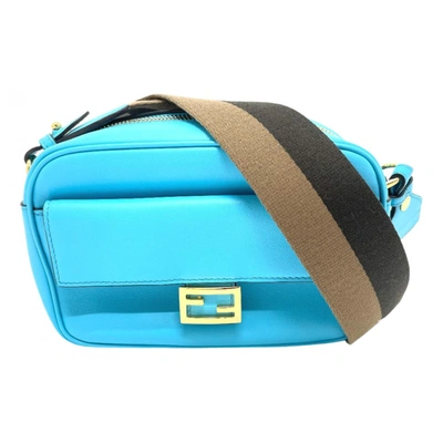 Pre-owned Fendi Leather Handbag In Blue