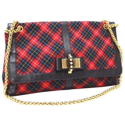 Pre-owned Christian Louboutin Sweet Charity Cloth Handbag In Red