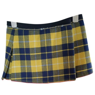 Pre-owned Fay Wool Mini Skirt In Yellow