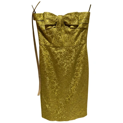 Pre-owned Michael Kors Silk Mid-length Dress In Gold