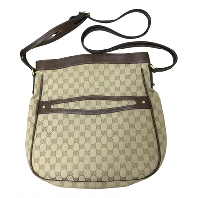 Pre-owned Gucci Cloth Travel Bag In Beige