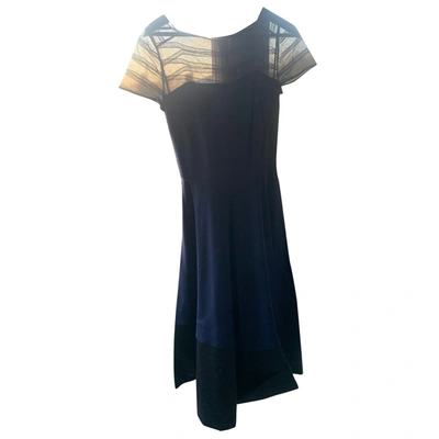 Pre-owned Amanda Wakeley Silk Mid-length Dress In Blue