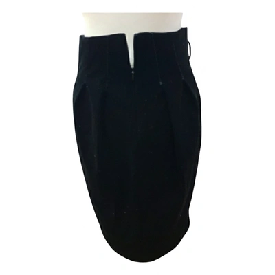 Pre-owned Giorgio Armani Velvet Mid-length Skirt In Black