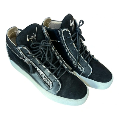 Pre-owned Giuseppe Zanotti Coby Leather High Trainers In Black
