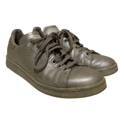 Pre-owned Adidas Originals Stan Smith Leather Low Trainers In Metallic