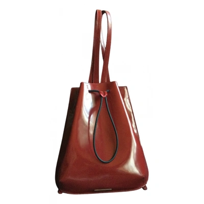 Pre-owned Furla Leather Backpack In Burgundy
