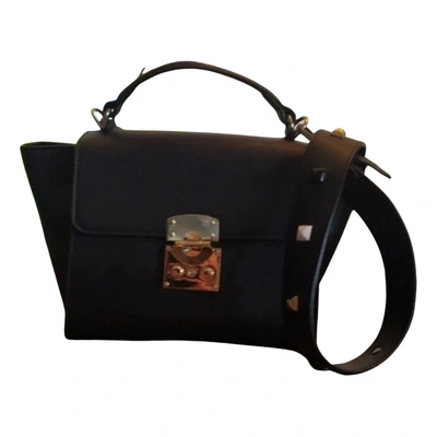 Pre-owned Trussardi Leather Handbag In Black