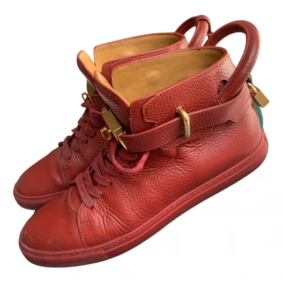 Pre-owned Buscemi Leather High Trainers In Red