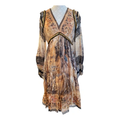 Pre-owned Alberta Ferretti Silk Mid-length Dress In Multicolour