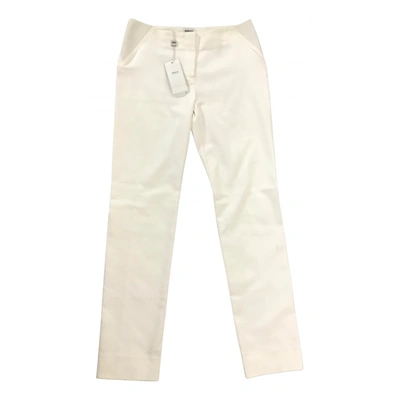 Pre-owned Armani Collezioni Slim Pants In White