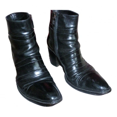 Pre-owned Ghost London Leather Ankle Boots In Black