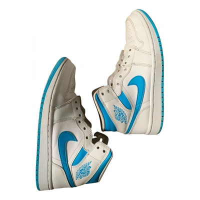 Pre-owned Jordan 1 Leather Trainers In Blue