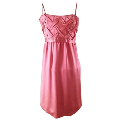 Pre-owned Guess Silk Mini Dress In Pink
