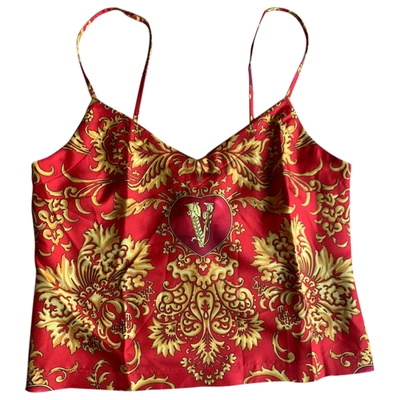 Pre-owned Versace Silk Camisole In Red