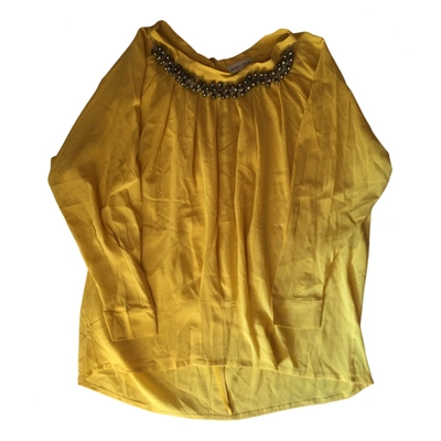 Pre-owned Anna Molinari Silk Blouse In Yellow