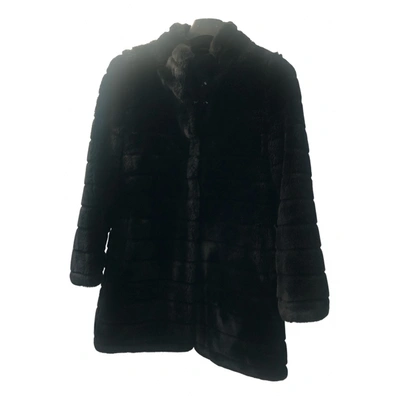 Pre-owned Monnalisa Faux Fur Coat In Black