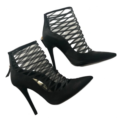Pre-owned Dsquared2 Cloth Ankle Boots In Black