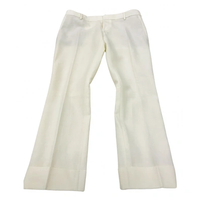 Pre-owned Dsquared2 Silk Carot Pants In White