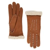 AGNELLE AGNELLE MARIE LOUISE BROWN LEATHER GLOVES