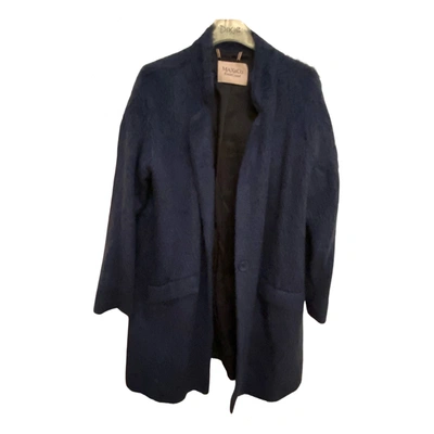 Pre-owned Max & Co Wool Coat In Blue