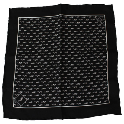 Pre-owned Dolce & Gabbana Silk Scarf & Pocket Square In Black