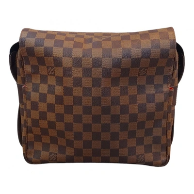 Pre-owned Louis Vuitton Naviglio Leather Crossbody Bag In Brown
