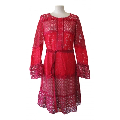 Pre-owned Moschino Lace Mid-length Dress In Red