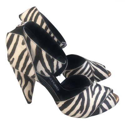 Pre-owned Tom Ford Pony-style Calfskin Sandals In Multicolour