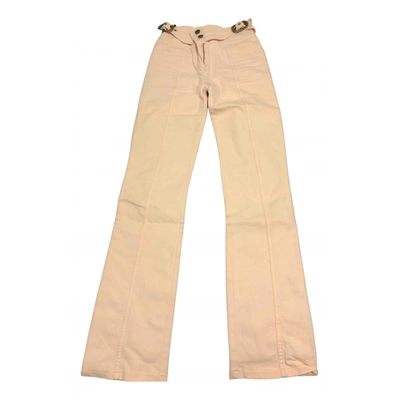 Pre-owned Chloé Straight Pants In Pink