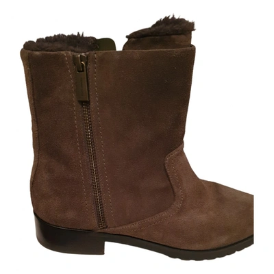 Pre-owned Michael Kors Leather Ankle Boots In Green