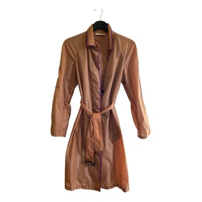 Pre-owned Prada Trench Coat In Camel