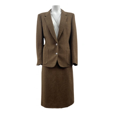 Pre-owned Pierre Cardin Wool Suit Jacket In Brown