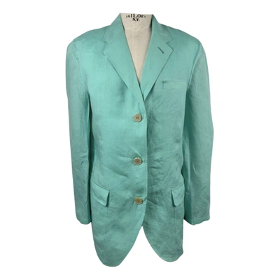 Pre-owned Emporio Armani Linen Blazer In Green