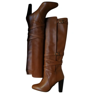 Pre-owned Vanessa Seward Leather Riding Boots In Camel