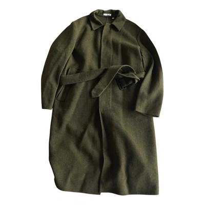 Pre-owned Jw Anderson Wool Trenchcoat In Green