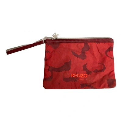 Pre-owned Kenzo Cloth Clutch Bag In Red