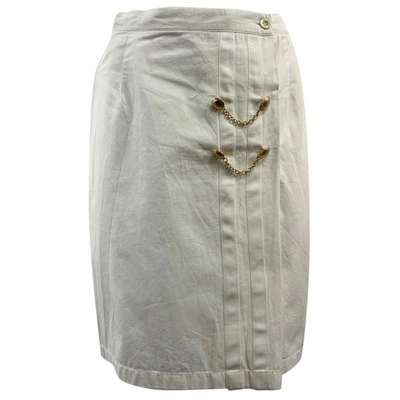 Pre-owned Les Copains Mid-length Skirt In White