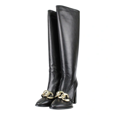 Pre-owned N°21 Leather Riding Boots In Black