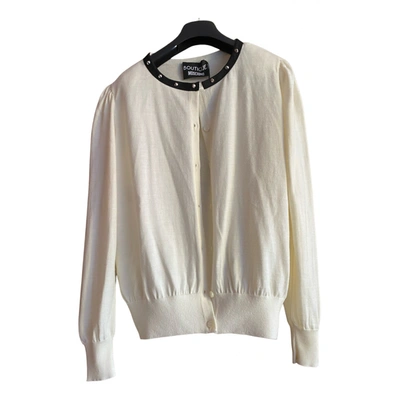 Pre-owned Moschino Wool Cardigan In White
