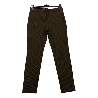 Pre-owned Pinko Trousers In Green