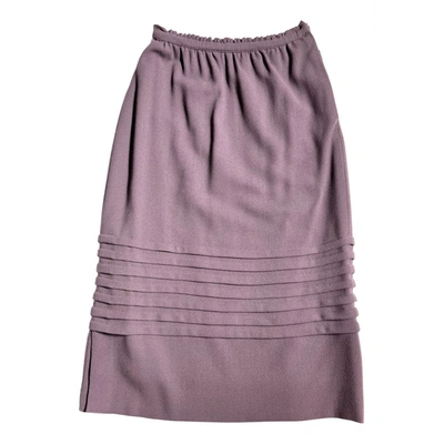 Pre-owned Dior Tweed Mid-length Skirt In Purple