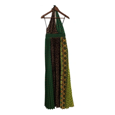 Pre-owned Manoush Silk Maxi Dress In Multicolour