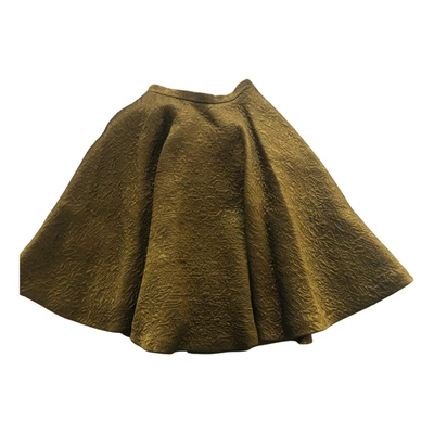 Pre-owned Philosophy Di Alberta Ferretti Wool Mid-length Skirt In Gold
